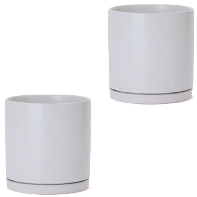 花・観葉植物用ポット WYモダン モダン CR1 マット釉 受皿付セット S 6号/A 白（2個入り）wy-cr1w06p [KTp349] 小型ポット （代引き不可）ホテル・オフィスビル・店舗 インテリア ディスプレイの通販は 9,160円