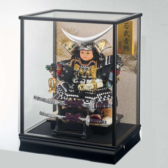 人気SALE，人気 五月人形 ケース入り 子ども大将飾り 伊達 銀 鎧着大将