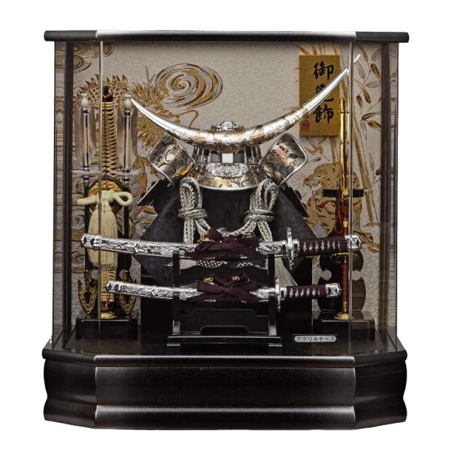 五月人形 ケース入り 兜飾り 六角勝輝 伊達政宗の兜 fn5-5