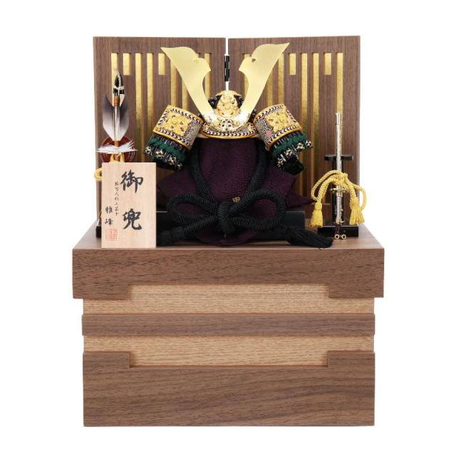 五月人形 兜 収納飾り 雅峰 5号 木目格子 幅31cm(6K22AA738)の通販は