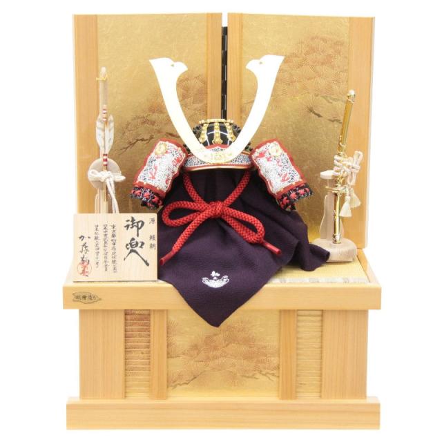 五月人形 兜 収納飾り 1/3 幅38cm(245to0082)鞆美 源頼朝 江戸甲冑 桧造り京洛赤針松 ym1093n(gk87b/yb1025/yy1010/gs77) 端午の節句 インテリアの通販は