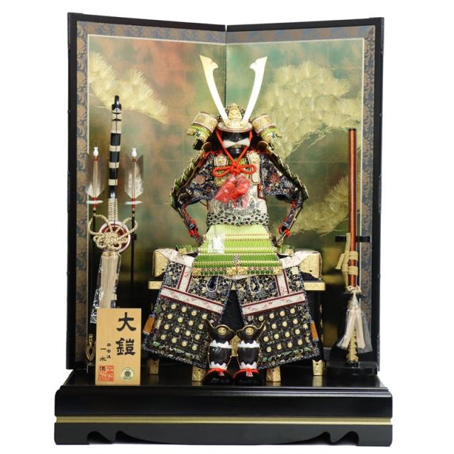 五月人形 鎧 平飾り 12号 幅83cm（245to0809）一水 オリジナル総裏 京甲冑 鐡箔金彩松屏風 ym1115（gk79/yb1063/yd1035/yy1034/gs806） 端午の節句 インテリアの通販は