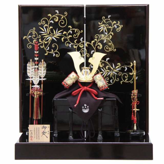 五月人形 兜 平飾り 1/3 幅65cm（245to1007）鞆美 源義経 萌葱 江戸甲冑 研出し唐草屏風 ym1212（gk229/yb1018/yd1020/yy1007/gs1007） 端午の節句 インテリアの通販は