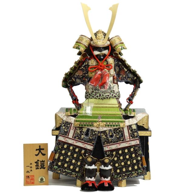 五月人形 鎧 平飾り 12号 幅83cm（245to0814）一水 オリジナル総裏 京甲冑 杜若エメラルド屏風 ym1115（gk79/yb1064/yd1035/yy1034/gs811） 端午の節句 インテリア