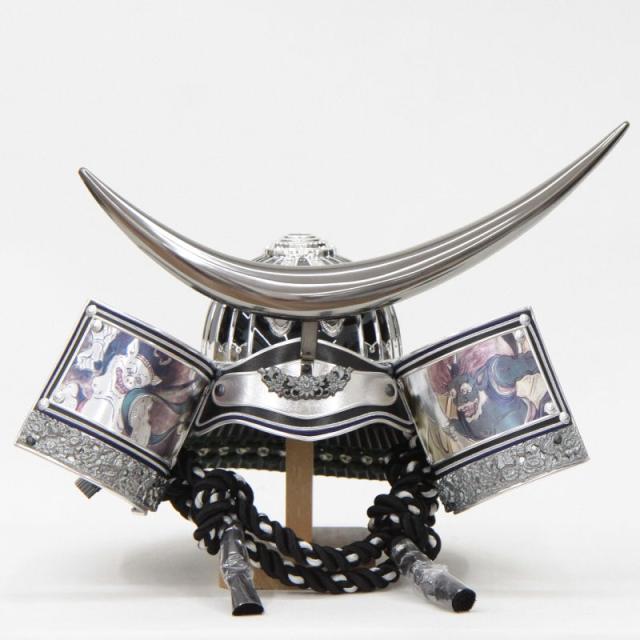 五月人形 着用兜 収納飾り 25号 幅61cm（245to0313）伊達兜 ブロンズ前立、銀鉢 戦国武将 黒銀ぼかし龍虎彫金 ym1204n（gk225b/yb1083/yy1055/gs305） 端午の節句 インテリアの通販は