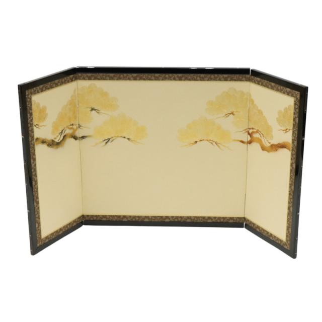 アウトレット品 インテリア 屏風単品 15号 赤松黒松 三曲屏風 飾り幅：60〜70cmcm (25a-ya-0124) 五月人形 ディスプレイ 見切処分品