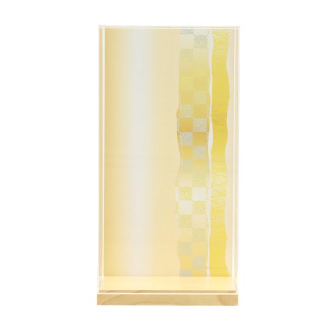 アウトレット品 インテリア 空ケース H365 アクリルケース 帯柄 パーチ台付 クリアケース 高さ36.5cm (25a-ya-0446) 雛人形 五月人形 ディスプレイ 見切処分品