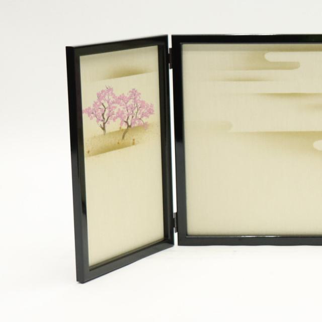 アウトレット品 屏風 単品 13号 桜と冊子 三曲屏風 24a-ya-0515 アウトレット品 インテリア 屏風単品 13号 吉兆 手描き桜 三曲屏風