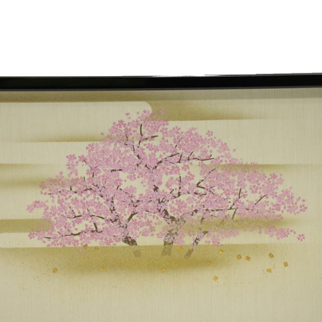 アウトレット品 屏風 単品 13号 桜と冊子 三曲屏風 24a-ya-0515 アウトレット品 インテリア 屏風単品 13号 吉兆 手描き桜 三曲屏風