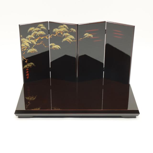 アウトレット品 雛人形平飾台 屏風・台セット 70×1-13号 羽衣 会津曙塗 22a-ya-3086 アウトレット品 インテリア 台屏風セット 70×1-13号 羽衣 会津曙塗平
