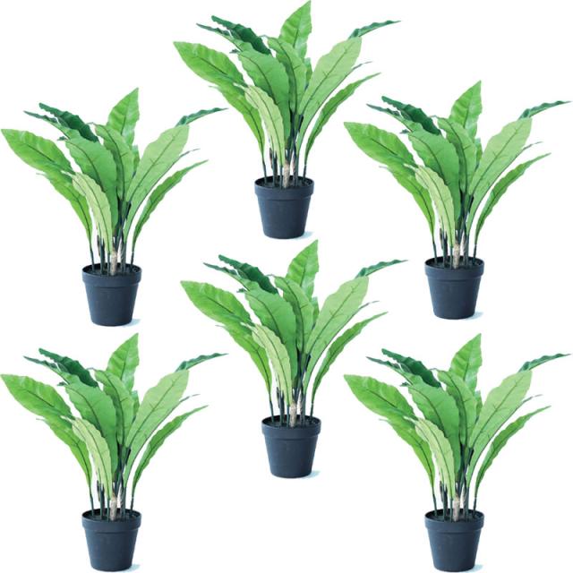 人工観葉植物 アスプレニウム ポット 45（6個入り）992600 観葉植物 卓上、小型の床置きサイズ インテリア フェイクグリーン 造花POT INDOOR （p69）