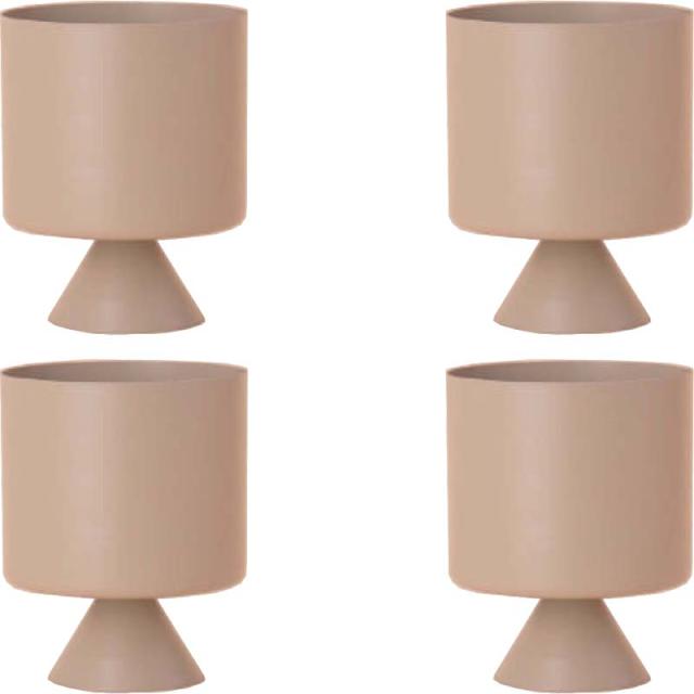 花・観葉植物用ポット フレヤ 14 H Metal POT （4個入り） 23074 底穴なし 脚付き （代引き不可） ミニ鉢カバー FARM (p187)