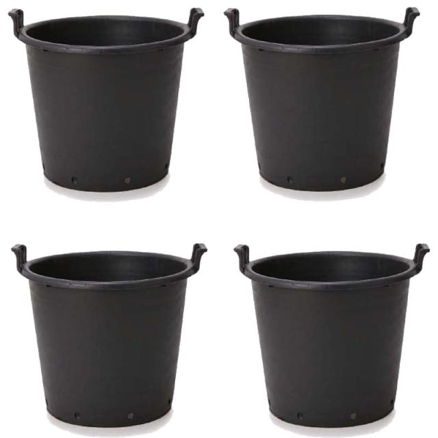 花・観葉植物用ポット ナーセリーポット ハンドル付き 80 ブラック（4個入り）bn-bb1k080 [KTp265] 園芸用品 （代引き不可）ホテル・オフィスビル・店舗 ガーデニング
