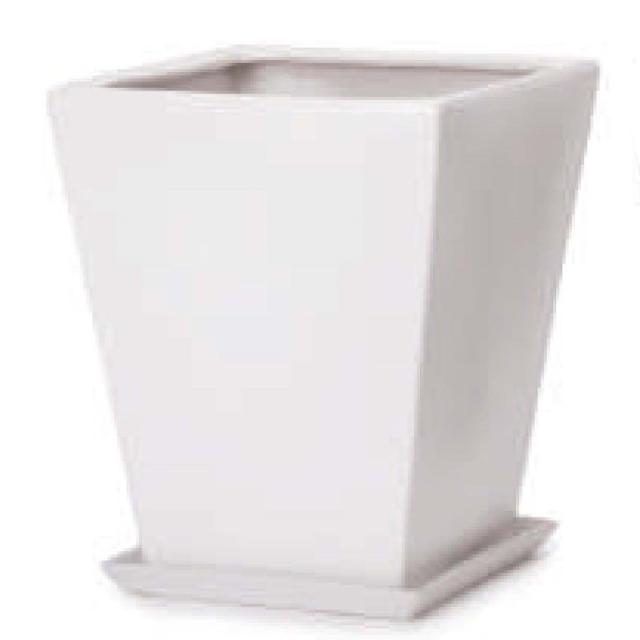 園芸 インテリア ポット モダン WY10　マット釉 3/SET/AL/M/S LMS各1個入り計3個セット wy-010w35n [p309] （代引き不可） 園芸 インテリア ポット モダン WY10 マット釉 受け皿付きセット L 13