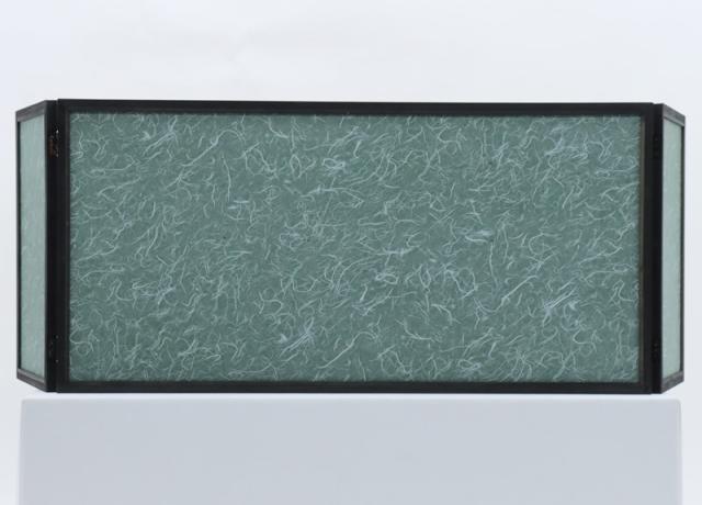 アウトレット品 屏風単品 三曲屏風 15号 薄橙色 花舟 レトロ アート