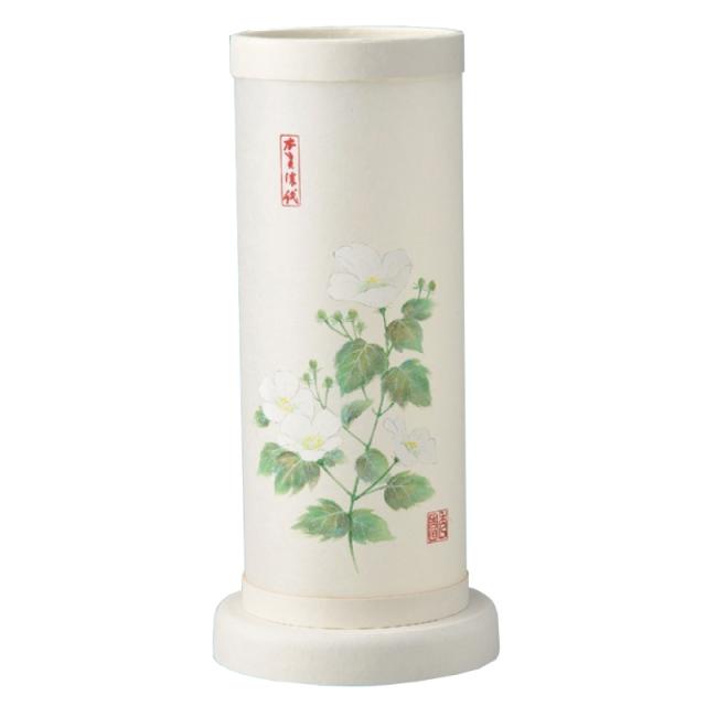 盆提灯 岐阜提灯 置き提灯 創作提灯 本美濃和紙の風景 美濃の風 芙蓉 高さ37cm (P23)(2552) 水雷球 電気コード式 初盆 新盆 お盆