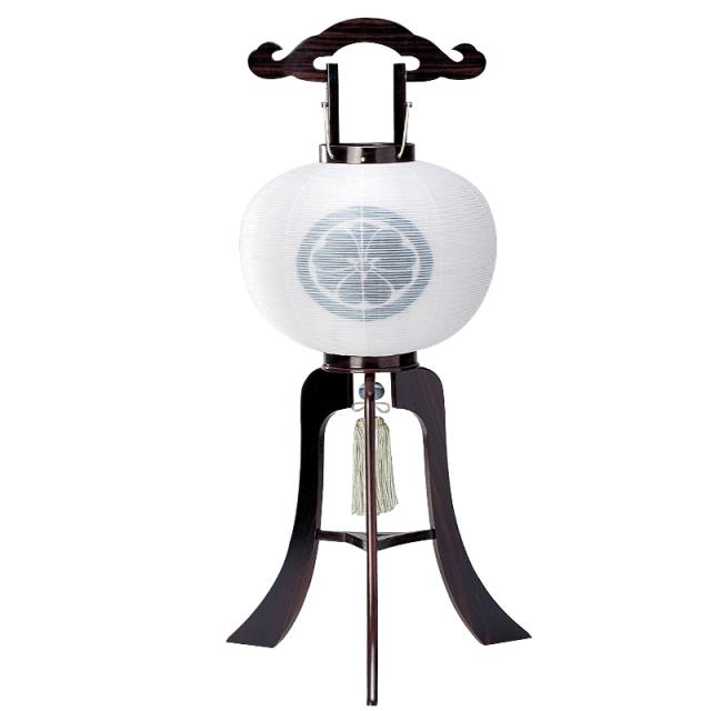 盆提灯 岐阜提灯 置き提灯 家紋入 行灯 12号 黒檀 高さ91cm (P32)(11417) 水雷球 電気コード式 初盆 新盆 お盆の通販は 33,521円