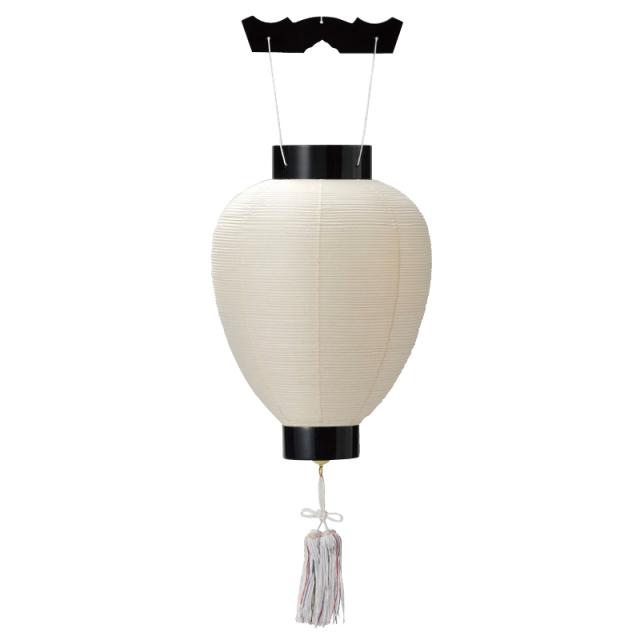 盆提灯 岐阜提灯 吊るし提灯 御所提灯（壺型） 特選本美濃紙 本塗 無地 高さ48cm (P23)(15300) ハイパワーLED 電気コード式 初盆 新盆 お盆の通販は