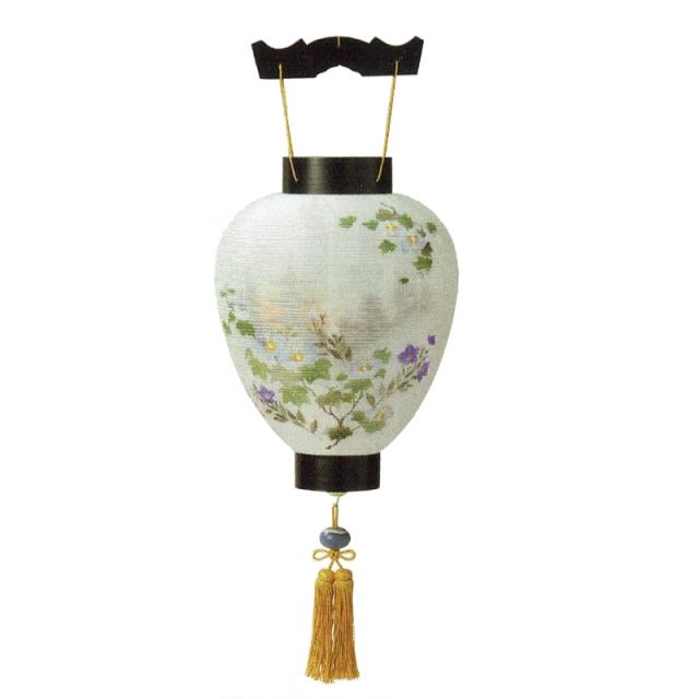 盆提灯 岐阜提灯 吊るし提灯 御所提灯（壺型） 天上長友黒檀 長さ46cm (P30)(5982) ミニLEDライト コードレス 初盆 新盆 お盆の通販は