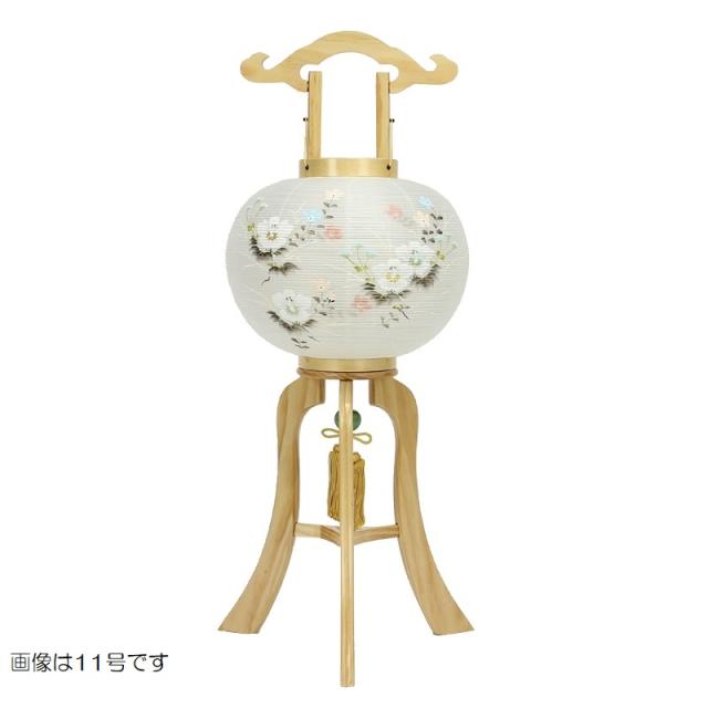 盆提灯 八女提灯 置き提灯 行灯 白木目絹二重絵入 12号 高さ91cm （P31)(8488-12505) 電気コード式 初盆 お盆の通販は
