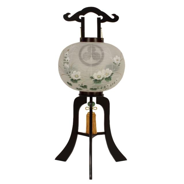 盆提灯 家紋入り 八女提灯 『住吉提灯　無地　白木　絹張り一重　１０寸（長さ１１７ｃｍ、全長１７６ｃｍ）』｜初盆提灯 新盆提灯 盆ちょうちん 神道 盆提灯 盆ちょうちん 家紋入り 家名入り 八女提灯 神道 神式