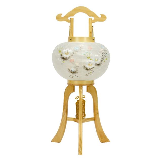 盆提灯 八女提灯 置き提灯 ミニ行灯 白木目絹二重絵入 10