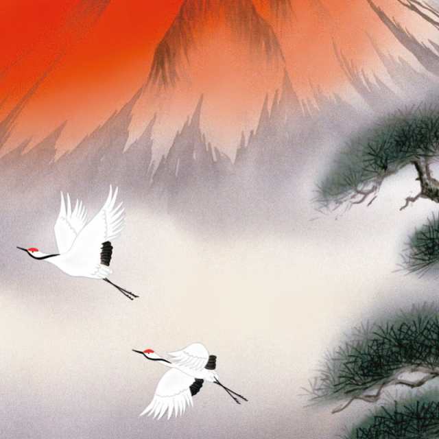 額絵 日本画[富士山水画] 【赤富士飛翔】 [F6] [伊藤渓山] [G4-BF041
