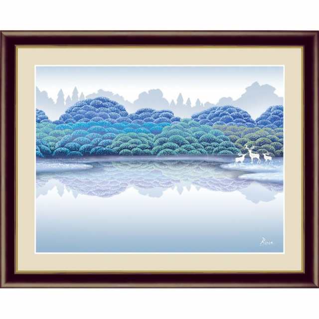 額絵 [森と湖のある風景] 【湖畔雨後】 [F4] [竹内凛子] [G4-CA006-F4]【代引き不可】の通販は