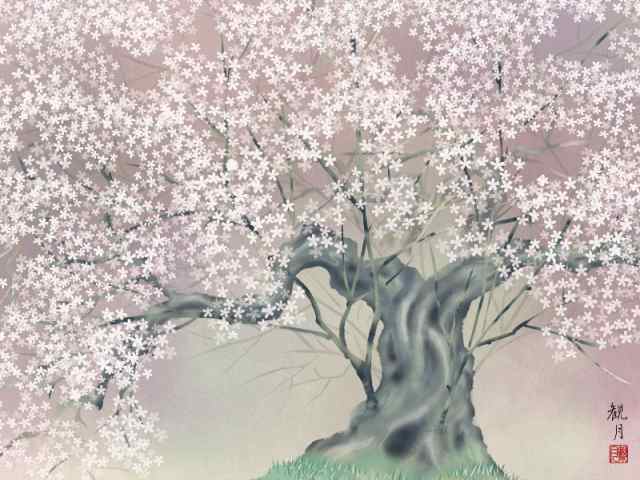 額絵 日本画[花鳥画]春飾り 【夜桜爛漫】 [F4] [森山観月] [G4-BK061