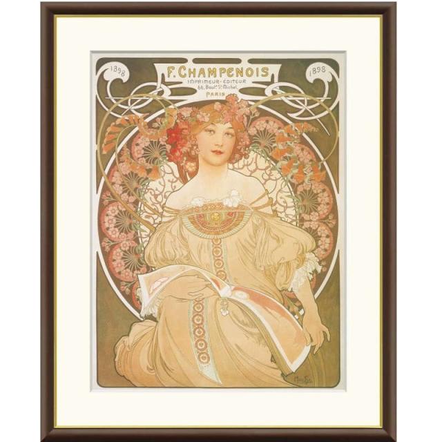 mucha ミュシャ　超高級額装 額絵 ミュシャ 夢想 f8サイズ 世界の名画シリーズ Mucha gk-a5