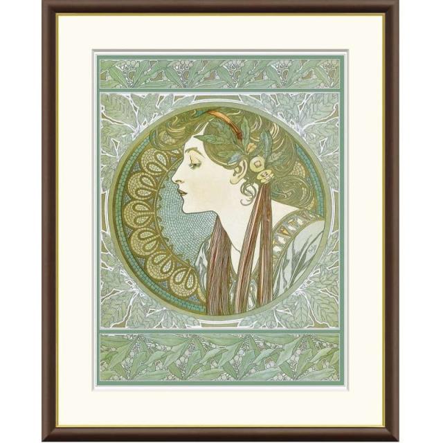 ミュシャ 絵画 額絵 ミュシャ 月桂樹 f4サイズ 世界の名画シリーズ Mucha gk-a5