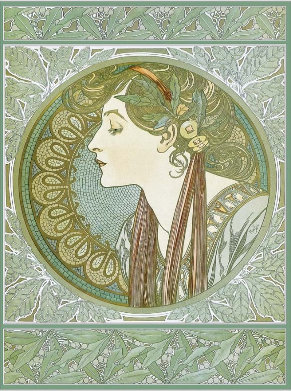 額絵 ミュシャ 月桂樹 f4サイズ 世界の名画シリーズ Mucha gk-a5