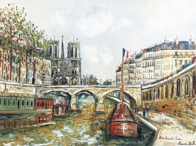 額絵 ノートルダム寺院　絵画　アート　ゴールドフレーム　額縁　　姫系インテリア イタリア輸入 ノートルダム寺院の額絵 ノートルダム寺院のゴールド色額絵