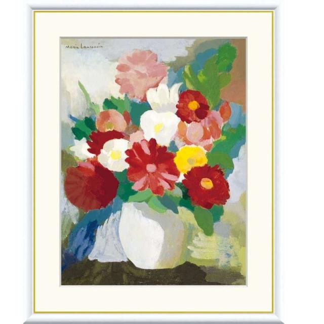 絵画　花　色 額絵 ローランサン 花瓶 f8サイズ 世界の名画シリーズ Laurencin