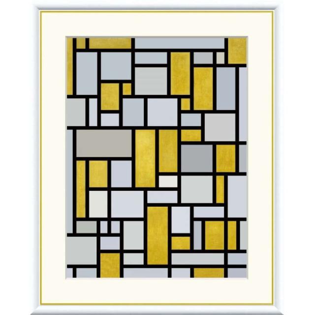額絵 モンドリアン グレイとライト・ブラウンのコンポジション f6サイズ 世界の名画シリーズ Mondrian gk-a5-j1185-f6（p43） （J1-185/f6）