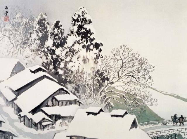 川合玉堂 四季山水 吹雪 高級額装【ポイント５％還元中】 | 日本画,日本画 | 【公式】アートの友社 モール 有名画家、作者の作品をご自宅へ 古駅雪後 川合玉堂 42× 52㎝ F6 J2-019 額入り アート 絵画 有名画家 名画 日本画