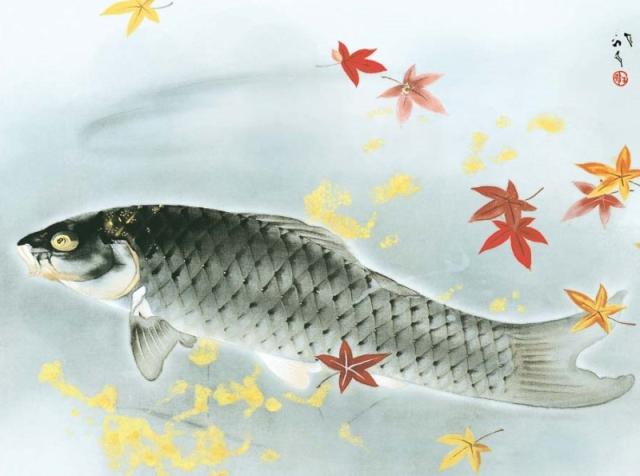 額絵 川端龍子 秋鱗 f8サイズ 日本の名画シリーズ Ryushi gk-a5-j2054-f8（p98） （J2-054/f8）