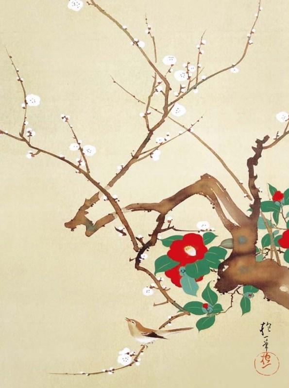 高精細デジタル版画 額装絵画 日本の名画 酒井 抱一 「秋草に螽斯図