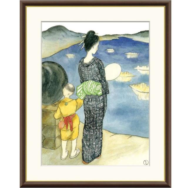 額絵 竹久夢二 燈籠流し f6サイズ 日本の名画シリーズ Yumeji gk-a5-j2129-f6（p113） （J2-129/f6）