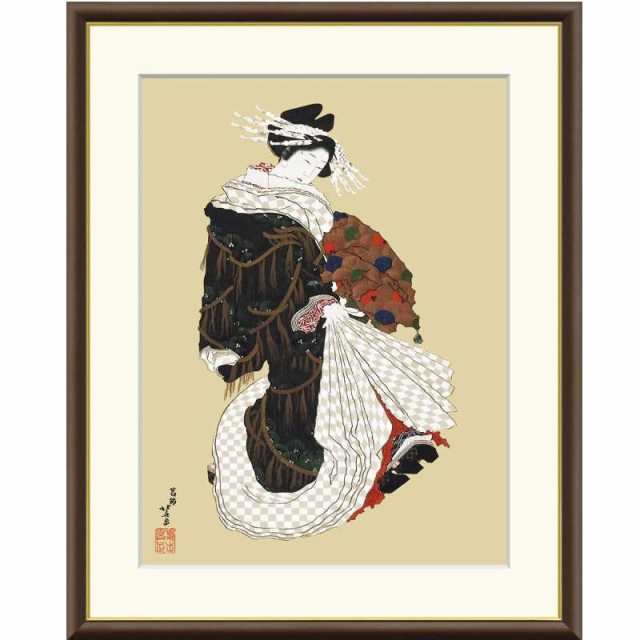 額絵 葛飾北斎 年始回りの遊女図 f8サイズ 日本の名画シリーズ Hokusai gk-a5-j2132-f8(p114) (J2-132/f8)