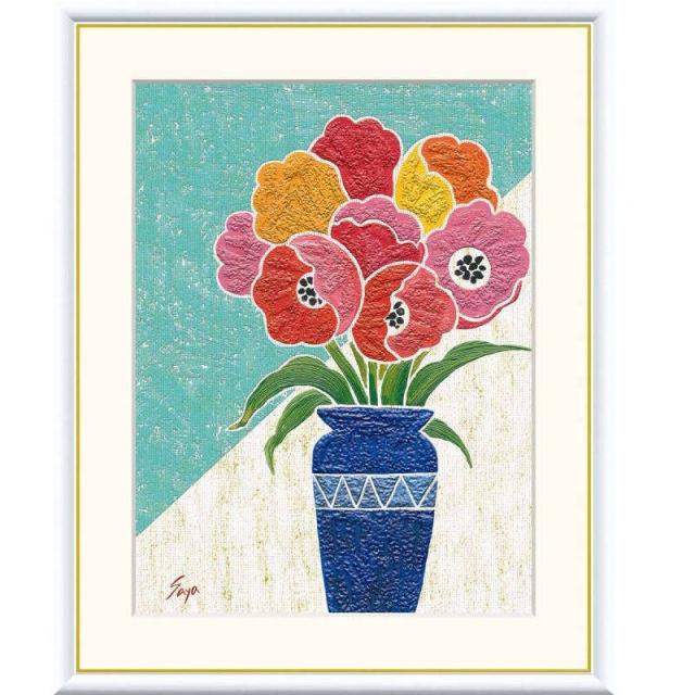 額絵 佐藤沙耶 チューリップ f8サイズ ポップフラワー Saya gk-a5-j3t010-f8（p83） （J3-T010/f8）