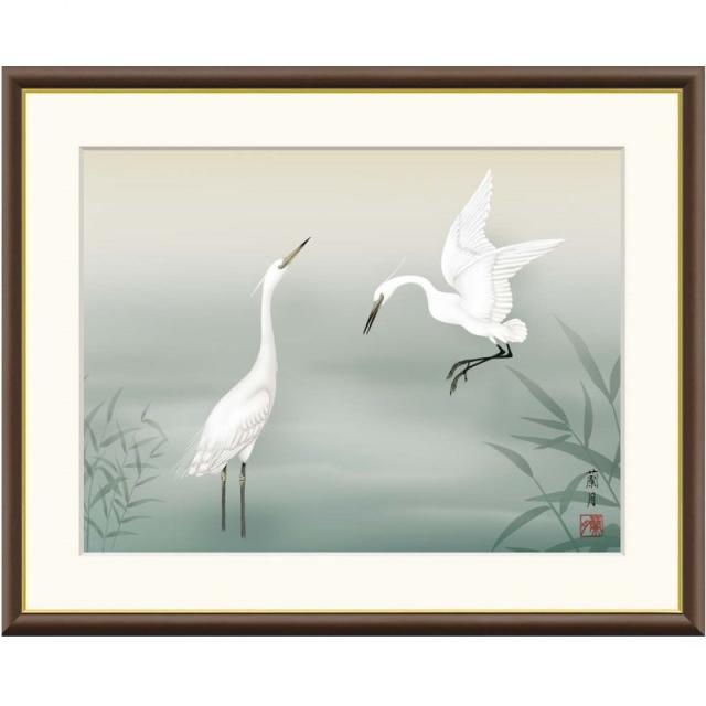 額絵 吉井蘭月 白鷺 f6サイズ 現代日本画シリーズ 季節の名鳥 gk-a5-j4a009-f6（p145） （J4-A009/f6）