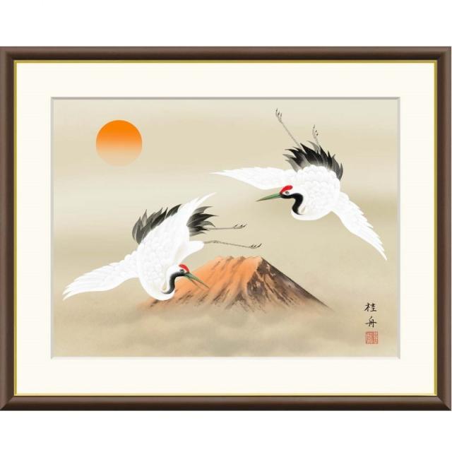 額絵 長江桂舟 赤富士飛翔 f6サイズ 現代日本画シリーズ 慶祝画 gk-a5-j4d004-f6（p160） （J4-D004/f6）