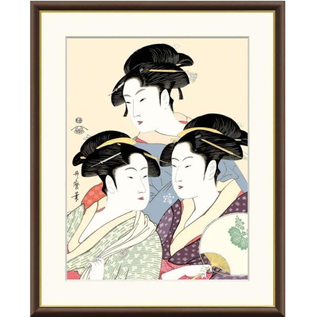 額絵 喜多川歌麿 寛政の三美人 f8サイズ 浮世絵シリーズ 美人画
