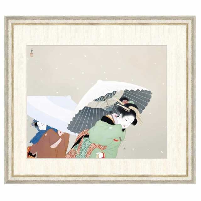 日本の名画 上村松園 牡丹雪（ぼたんゆき） F8 [g4-bn035-F8] インテリア