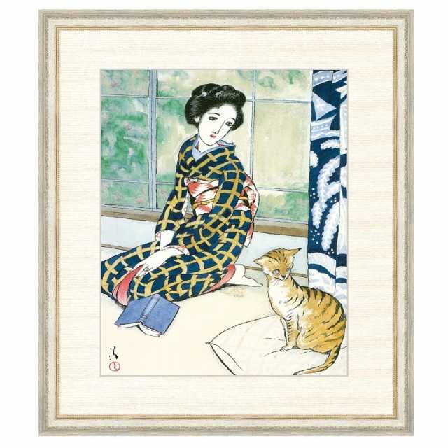 日本の名画 竹久夢二 晩春（ばんしゅん） F8 [g4-bn064-F8] インテリア