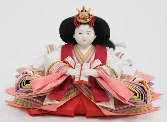 雛人形 親王収納飾り 小出松寿 おぼこ雛 四寸 京刺繍 hn188 hs164 幅60cm ぶどう透かし屏風 2人 (24hina-ya-to0189) ひな人形 雛祭の通販は