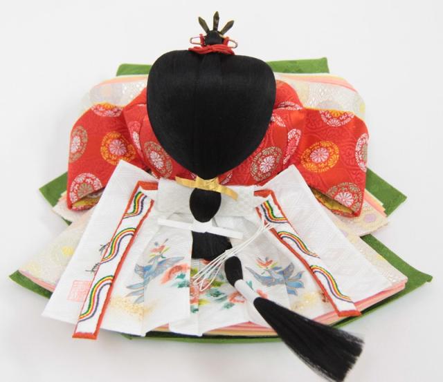 雛人形 親王平飾り 小出松寿 おぼこ雛 四寸 黄櫨染 hn191 hs1624 幅69cm 押し花屏風 春告げ桜 (24hina-ya-to1652) ひな人形 雛祭の通販は