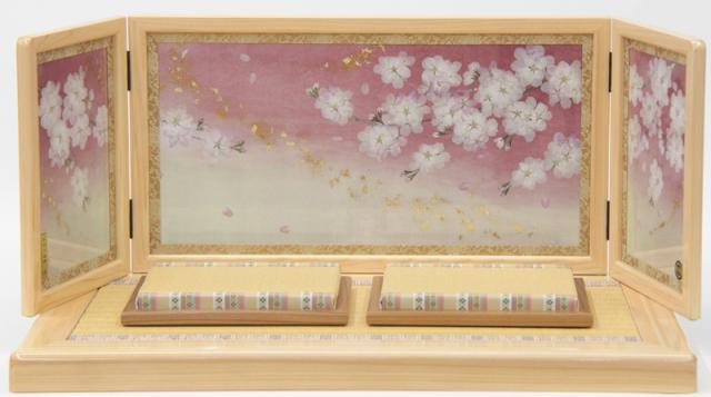 ひな人形 桜背景 中型雛ごよみ