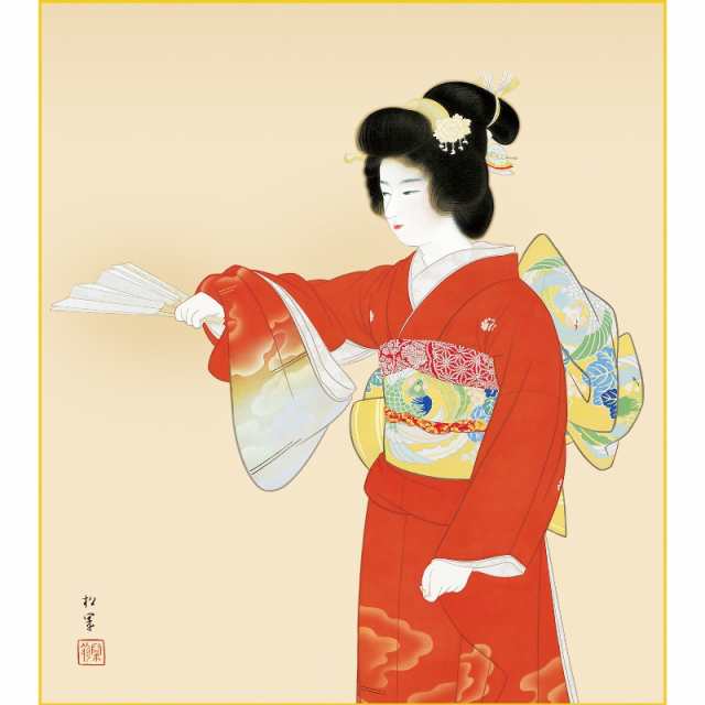 マチマネ様 上村松園 複製工芸画 序の舞 限定1000部 共箱 掛軸